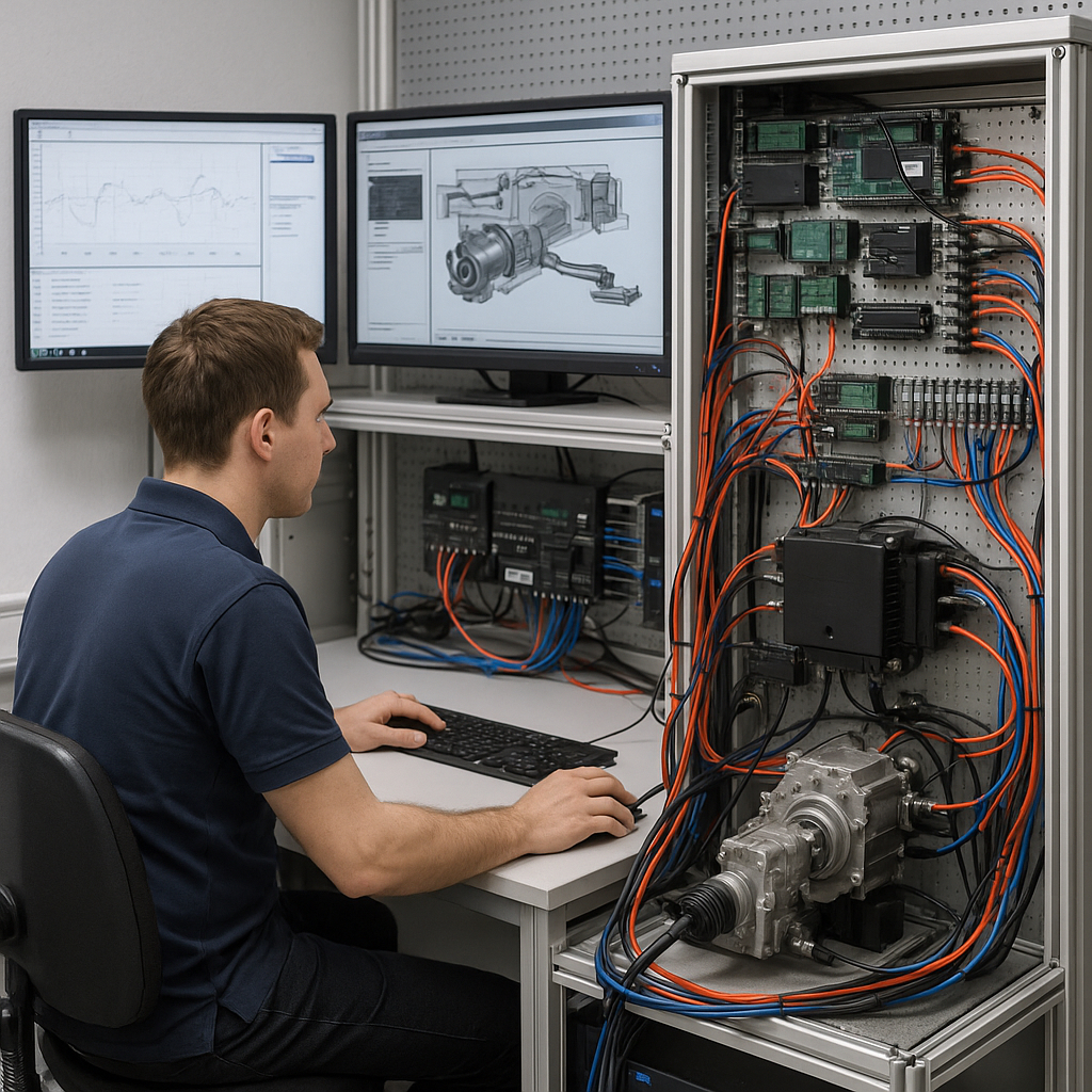 AI-generated Entwickler vor HIL-Stand