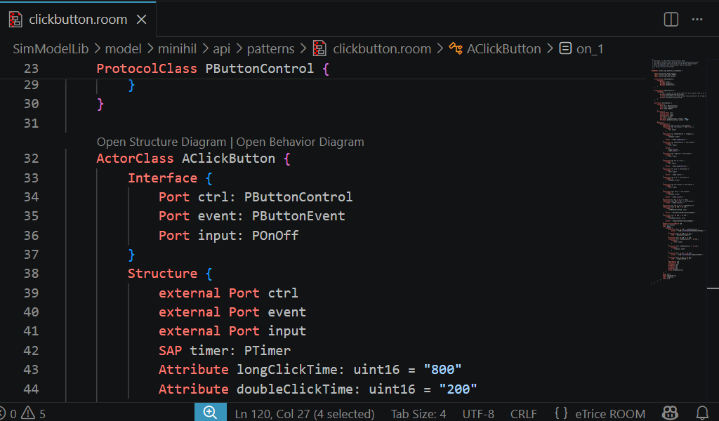 Animation of the behavior diagrams in vscode